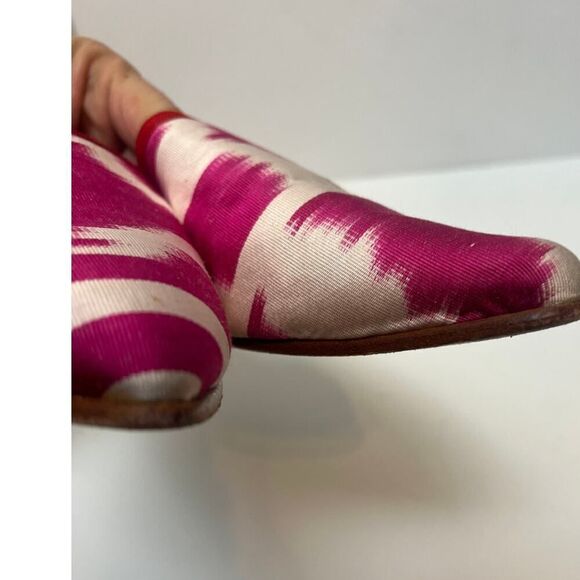 Artemis Pink White Silk Mule Slides Sz. 37 (US 6.5) - Picture 7 of 7
